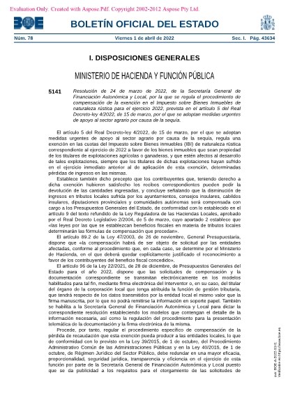 Resolución Hacienda. Compensación a ayuntamientos por exención de IBI a ...